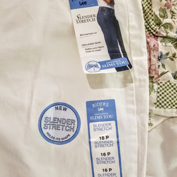 NWT Lee Riders Slender Stretch White Bootcut 16P - Picture 3 of 7